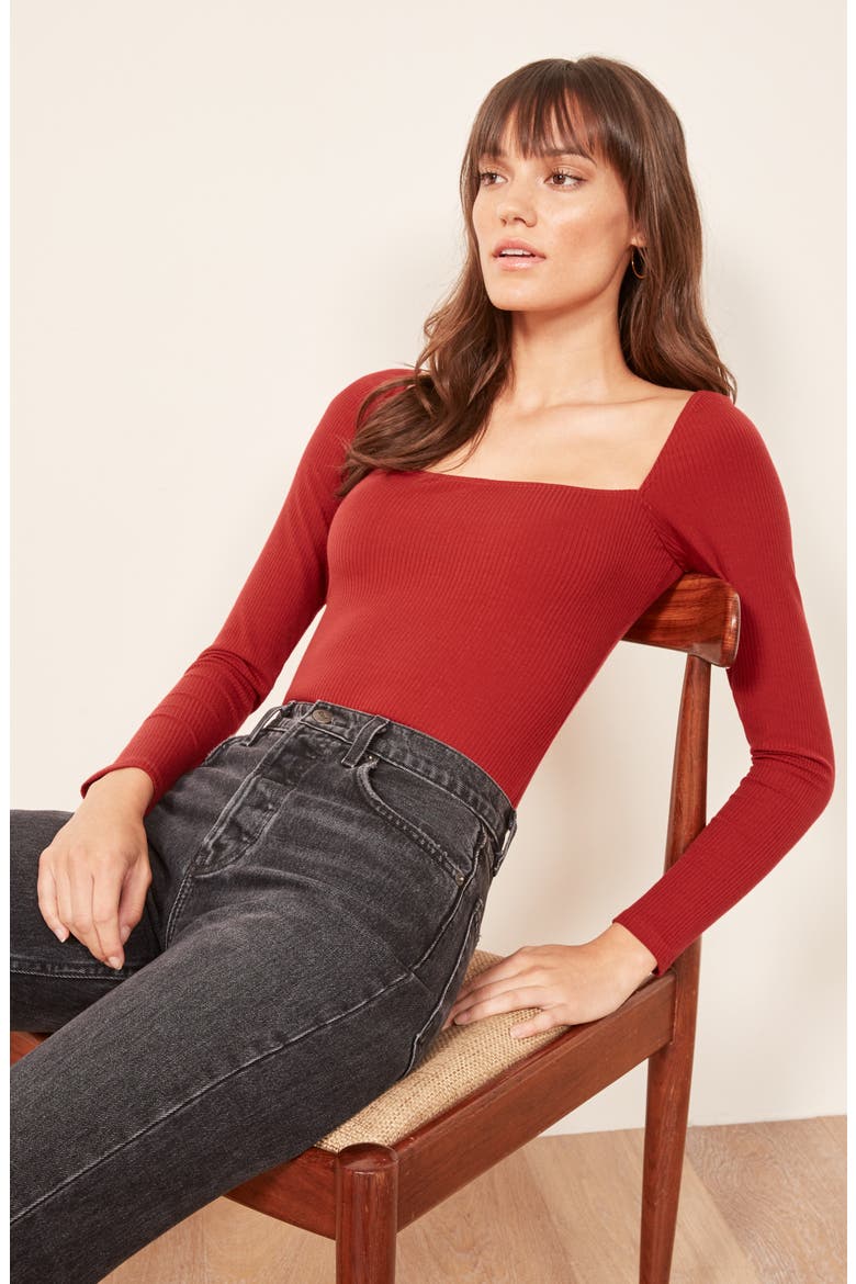 Gaia Bodysuit, Alternate, color, CRIMSON