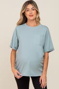 PinkBlush Oversized Pocket Front Short Sleeve Top