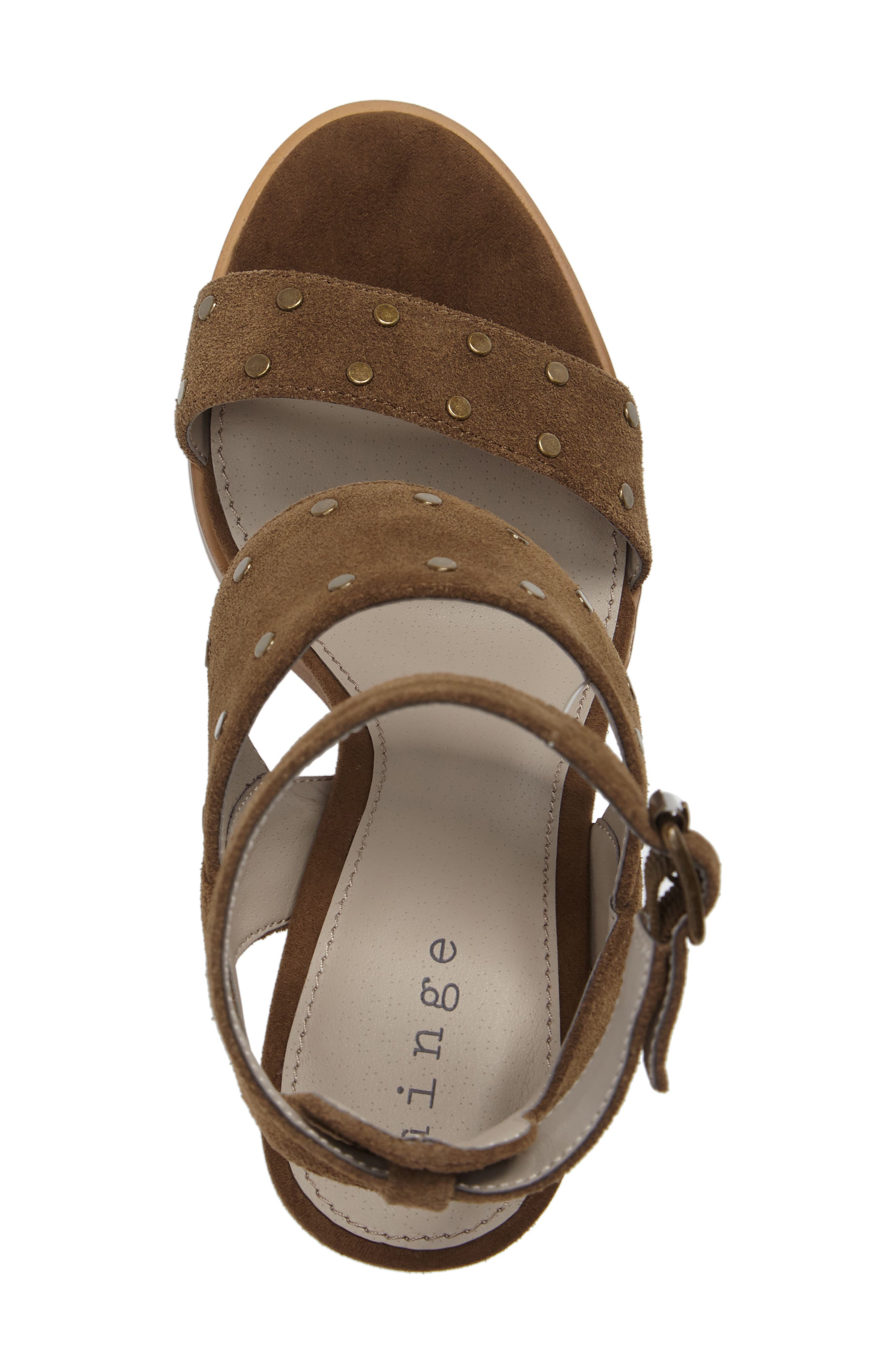 Corrine Ankle Strap Sandal, Alternate, color, OLIVE SUEDE