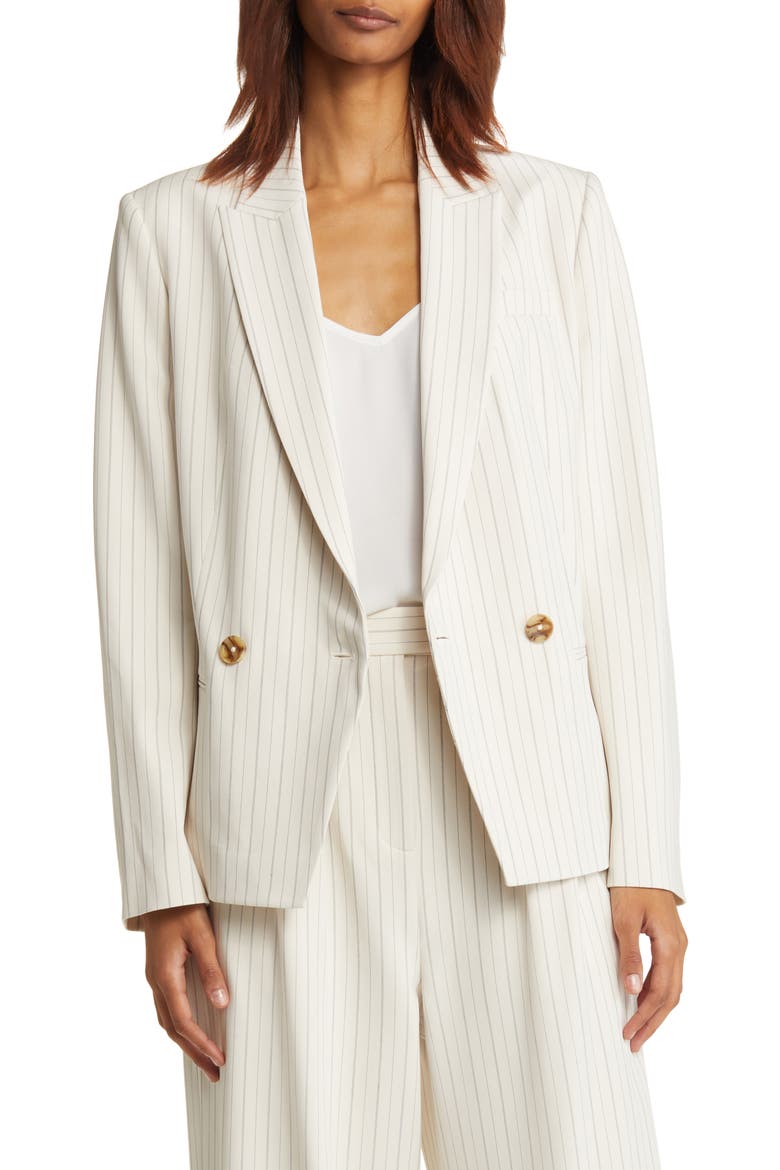 Kllara Stripe Double Breasted Blazer, Alternate, color, CREAM
