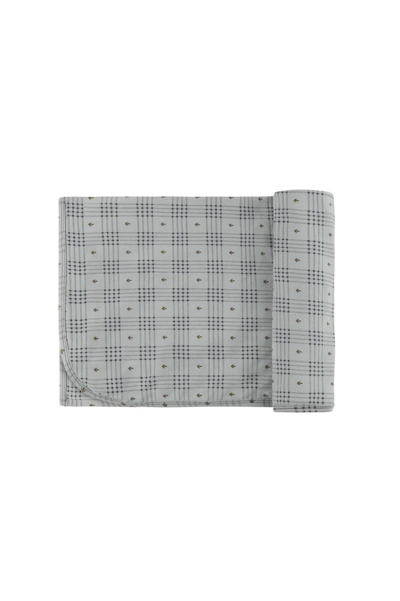 Cotton Floral Plaid Collection - Blanket, Main, color, Blue