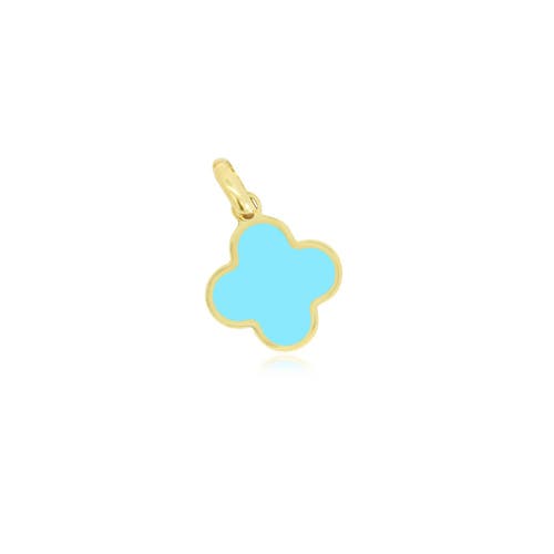 The Lovery Fine Jewelry Turquoise Clover Charm In Blue