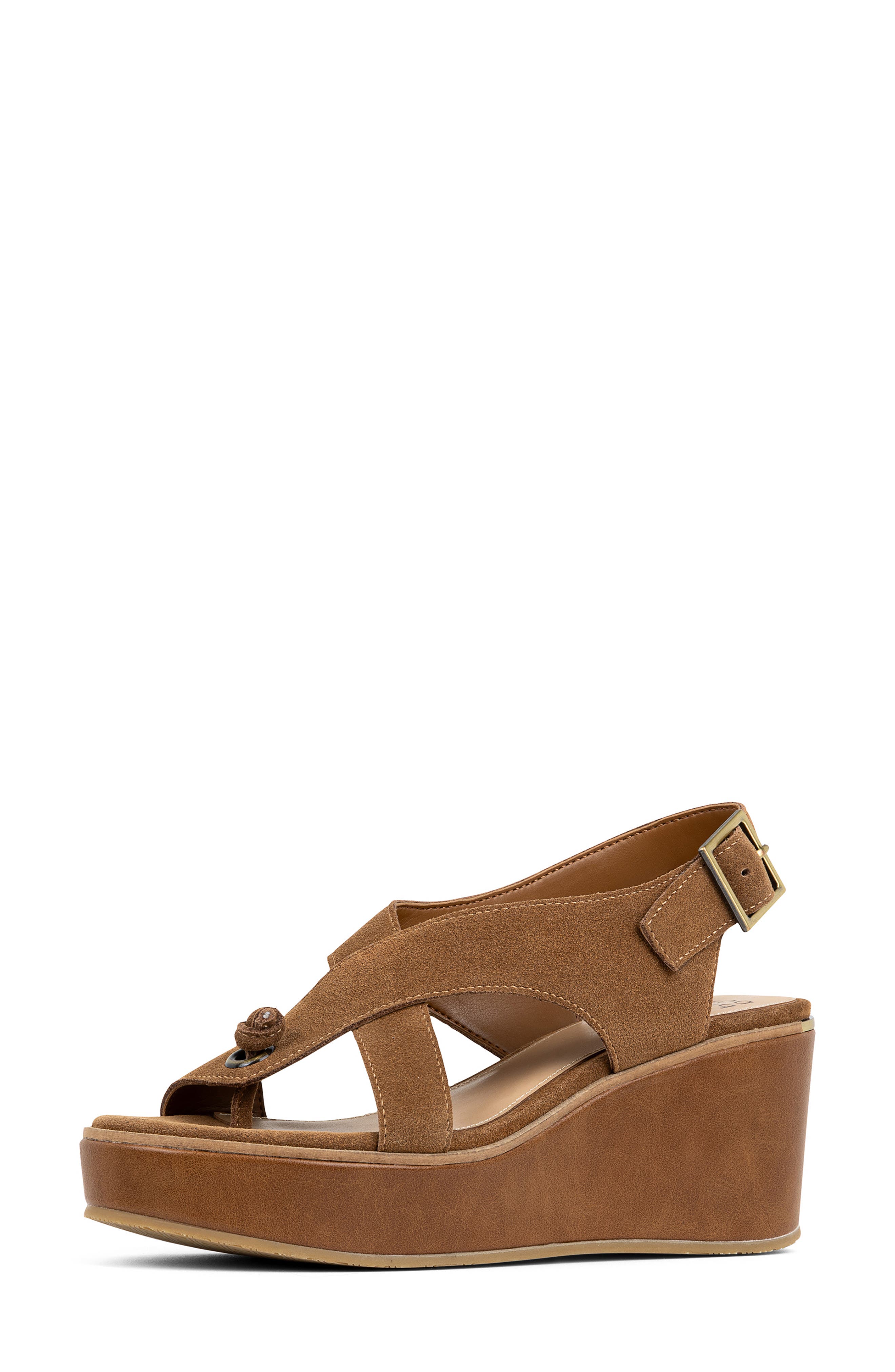 Donald Pliner Slingback Wedge Sandal, Alternate, color, Saddle