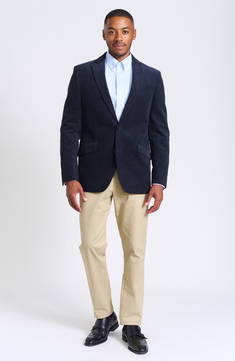 SAVILE ROW CO Navy Waffle Corduroy Blazer, Alternate, color, Navy