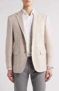 Canali Siena Regular Fit Windowpane Check Linen & Wool Twill Sport Coat