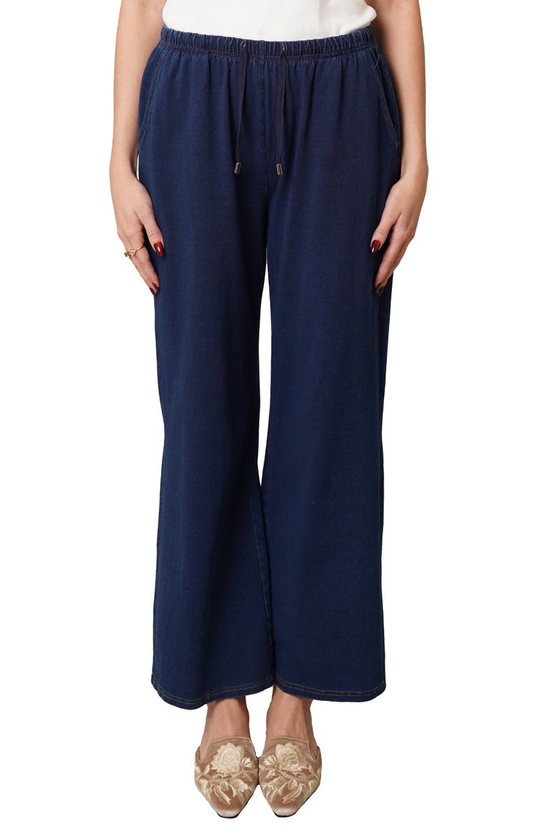 CYRUS Drawstring Wide Leg Pants, Main, color, Dark Wash
