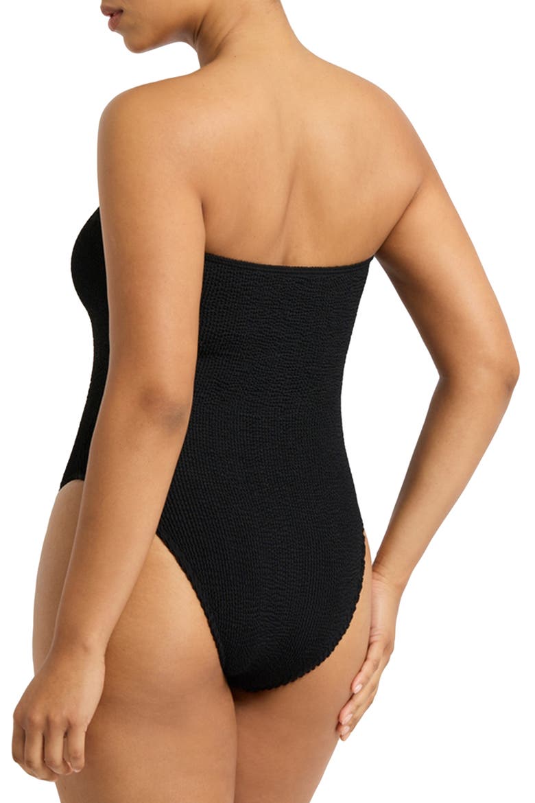 Blake Strapless U-Bar One-Piece Swimsuit, Alternate, color, BLACK ECO