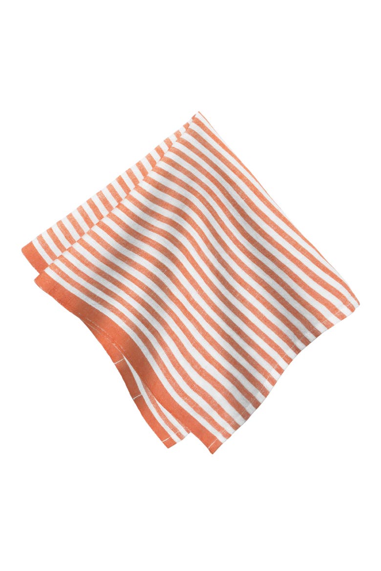 Ticking Stripe Napkins - Set of 4, Alternate, color, Clementine 20" x 20"