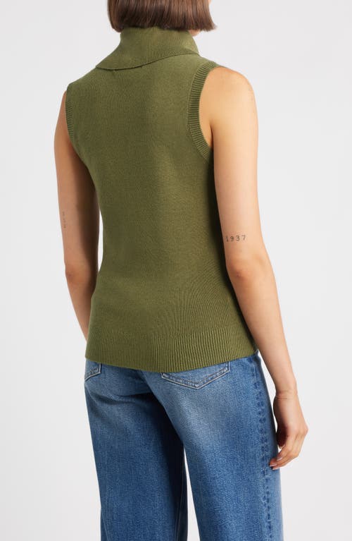 City Blues Turtleneck Sleeveless Sweater In Green