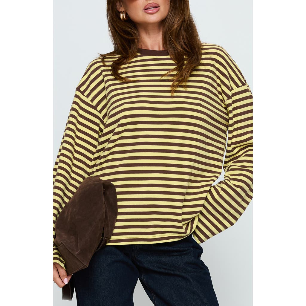 Princess Polly Settle Down Stripe Oversize T-shirt In Multi
