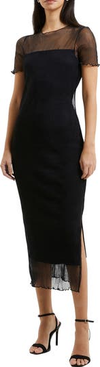 Saskia Sheer Yoke Midi Dress