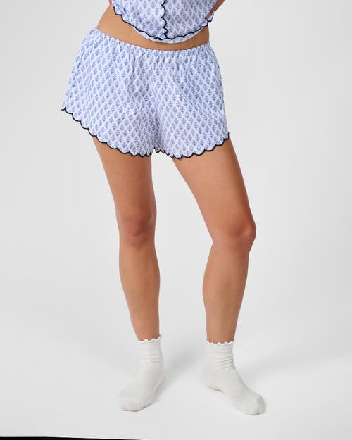 Weworewhat Scallop Pajama Shorts In Blue