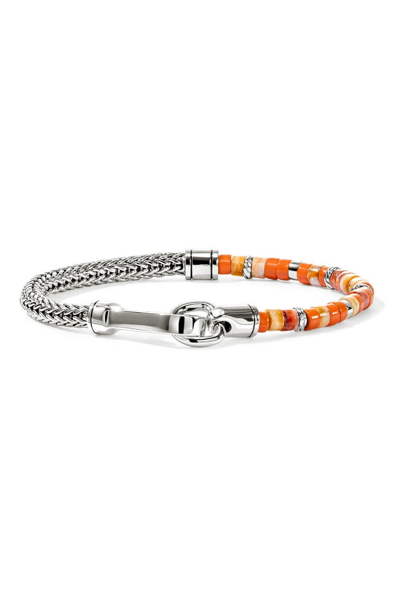 Heishi Bead Bracelet, Alternate, color, SILVER