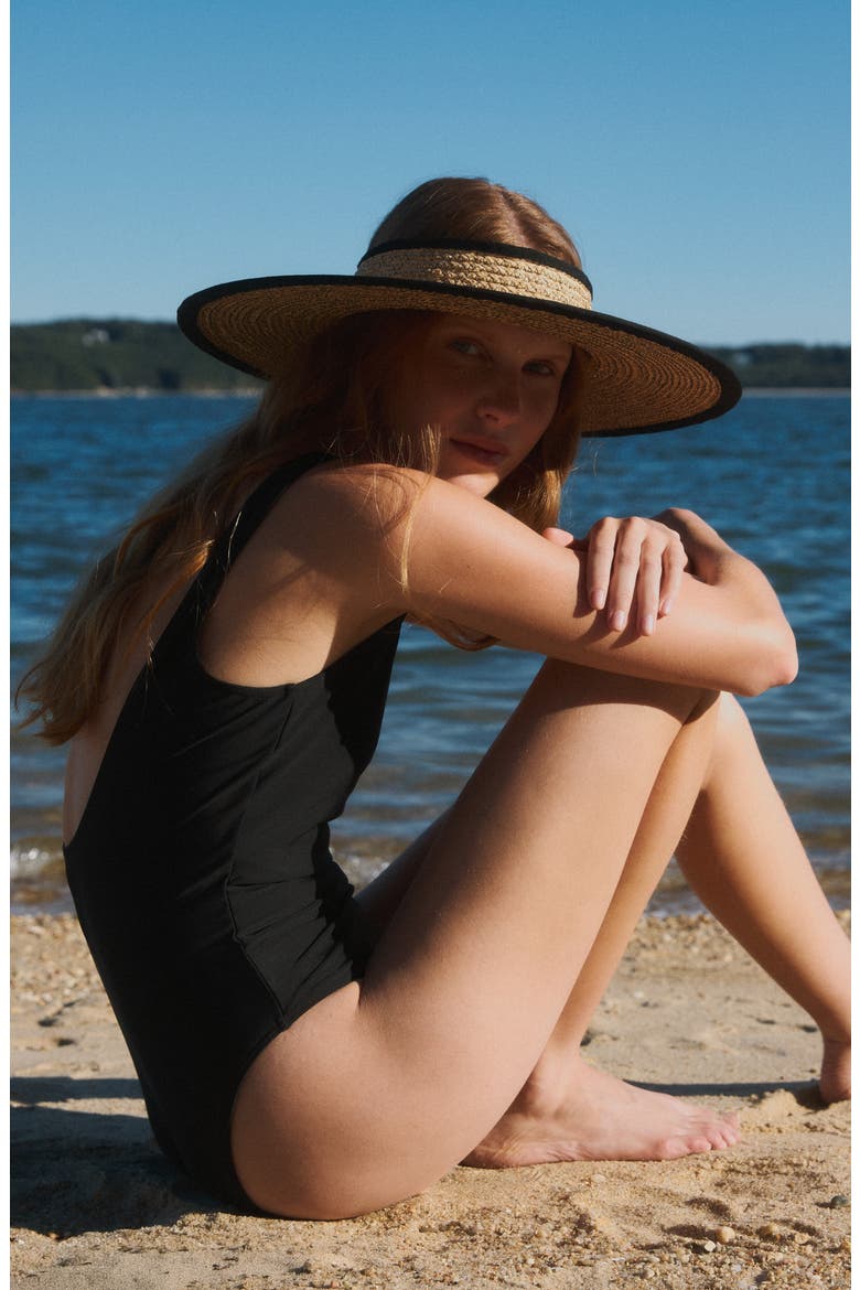 Ines Straw Visor, Alternate, color, NATURAL/ BLACK