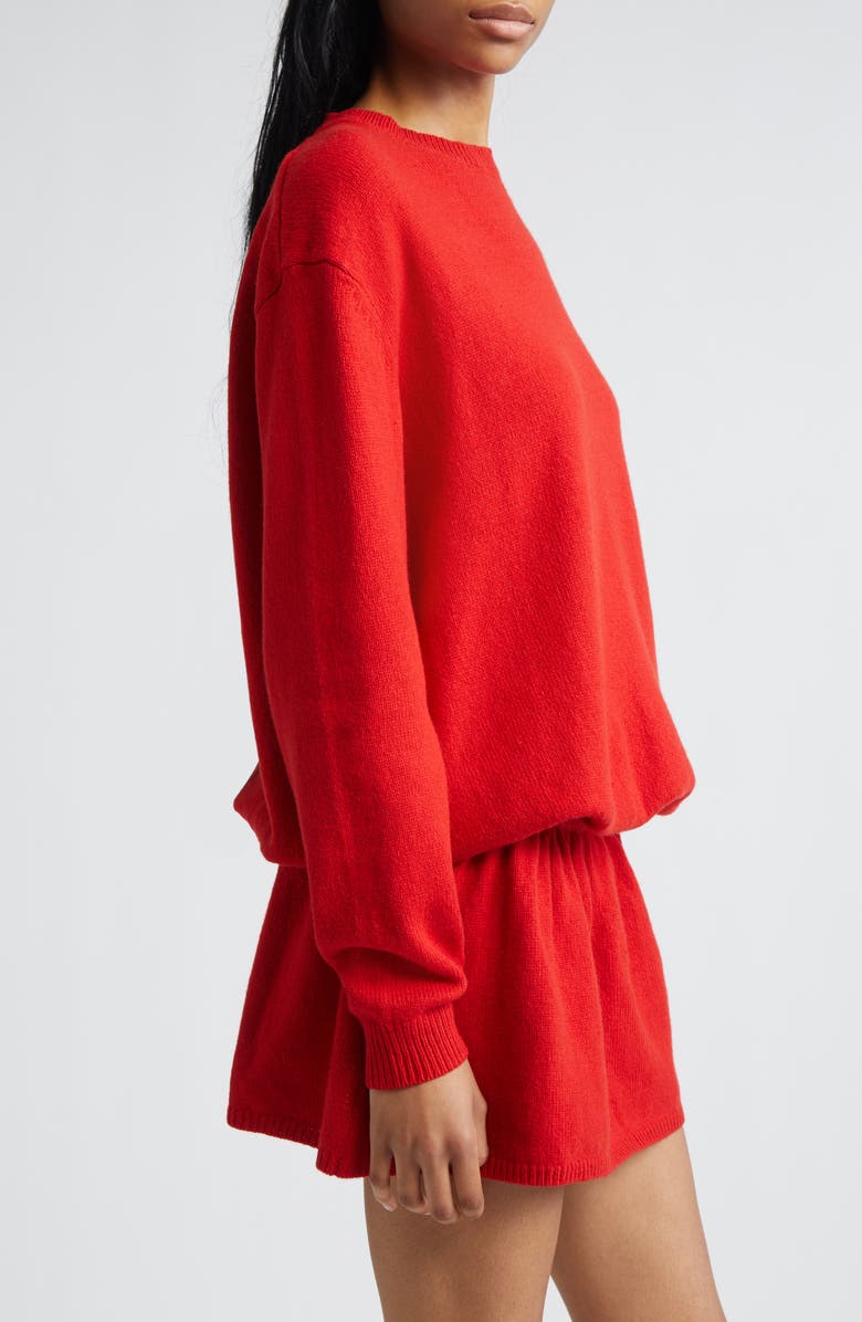 Sandy Liang Kazia Oversize Long Sleeve Sweater Dress, Alternate, color, Red