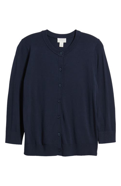 Shop Caslonr Caslon(r) Crewneck Cardigan In Navy Blazer