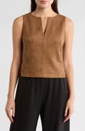 MAX STUDIO Sleeveless Faux Suede Top