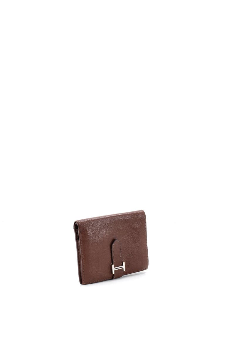 Bearn Wallet Tadelakt Compact, Alternate, color, Marron Fonce