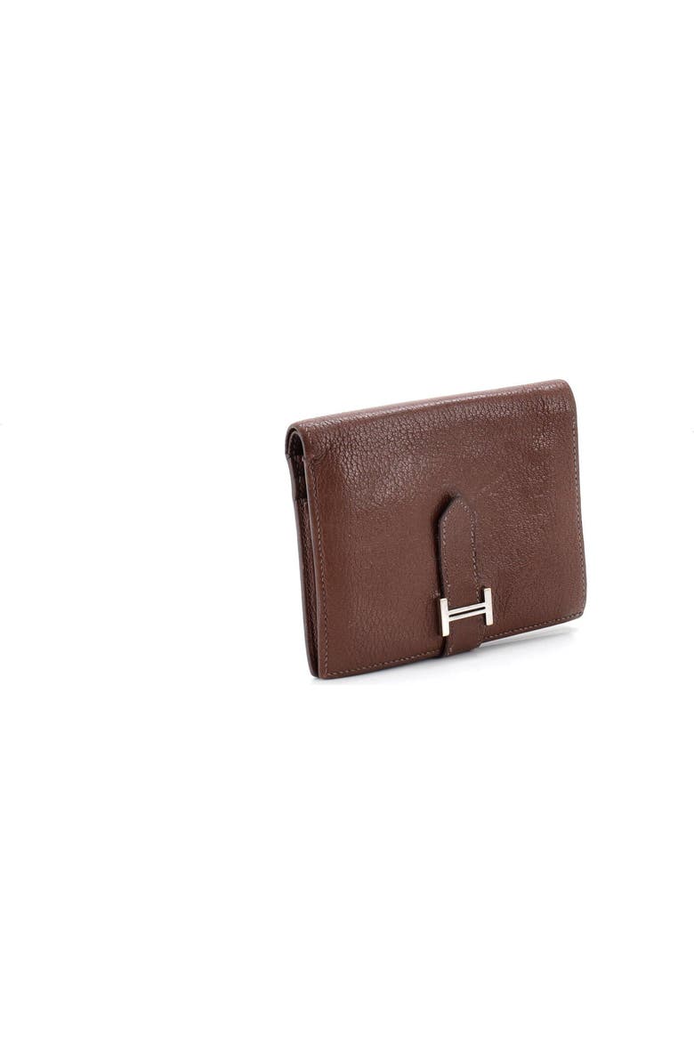 Pre-Owned Hermes Bearn Wallet Tadelakt Compact, Alternate, color, Marron Fonce