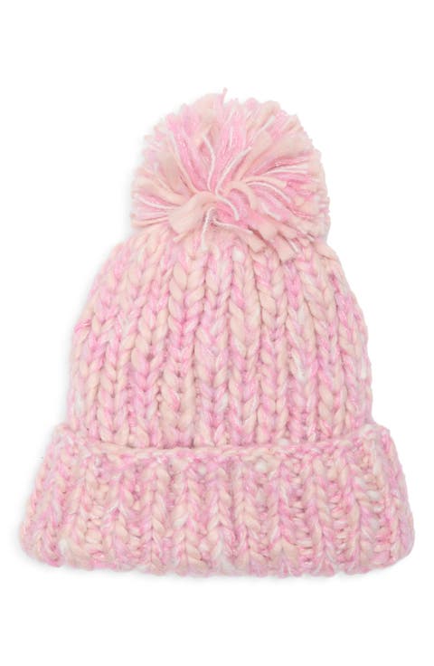 Chunky Metallic Pom Knit Beanie