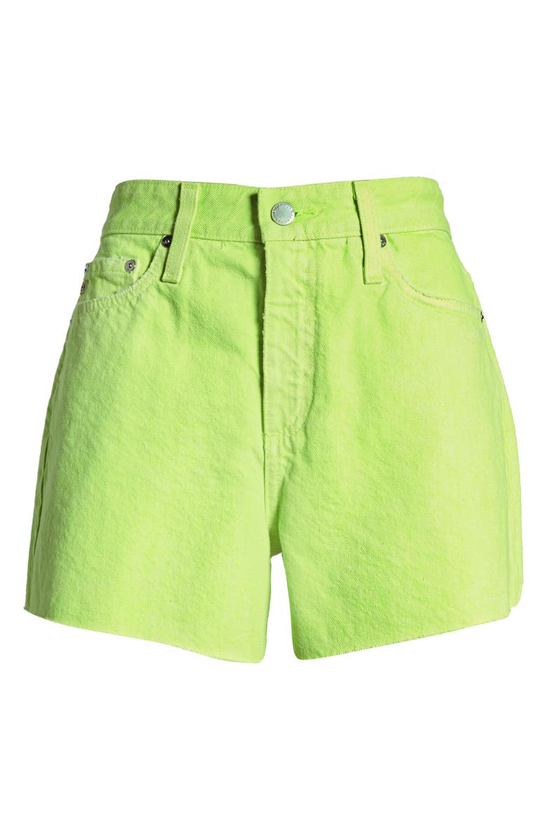 AG Alexxis Distressed High Waist Cutoff Denim Shorts, Alternate, color, Element Neon Citrus