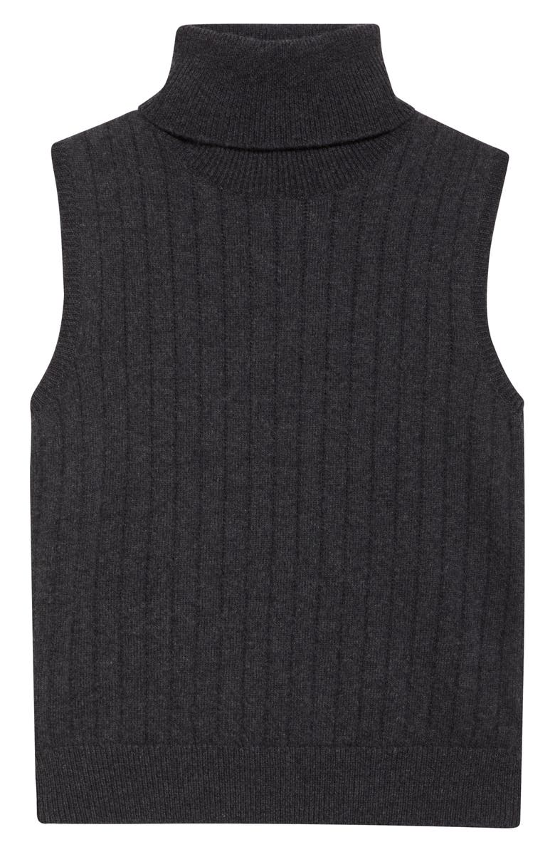 Eleventy Wool & Cashmere Turtleneck Sweater Vest, Alternate, color, 168 Carbon