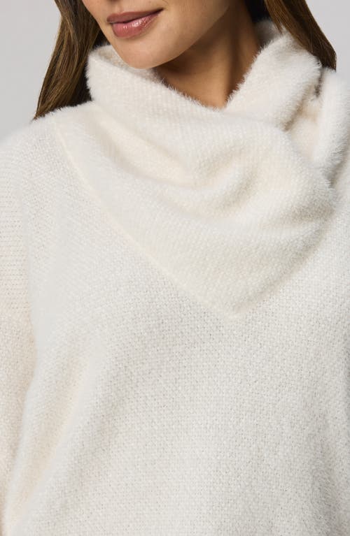Splendid Rowan Fuzzy Cowl Neck Sweater In White