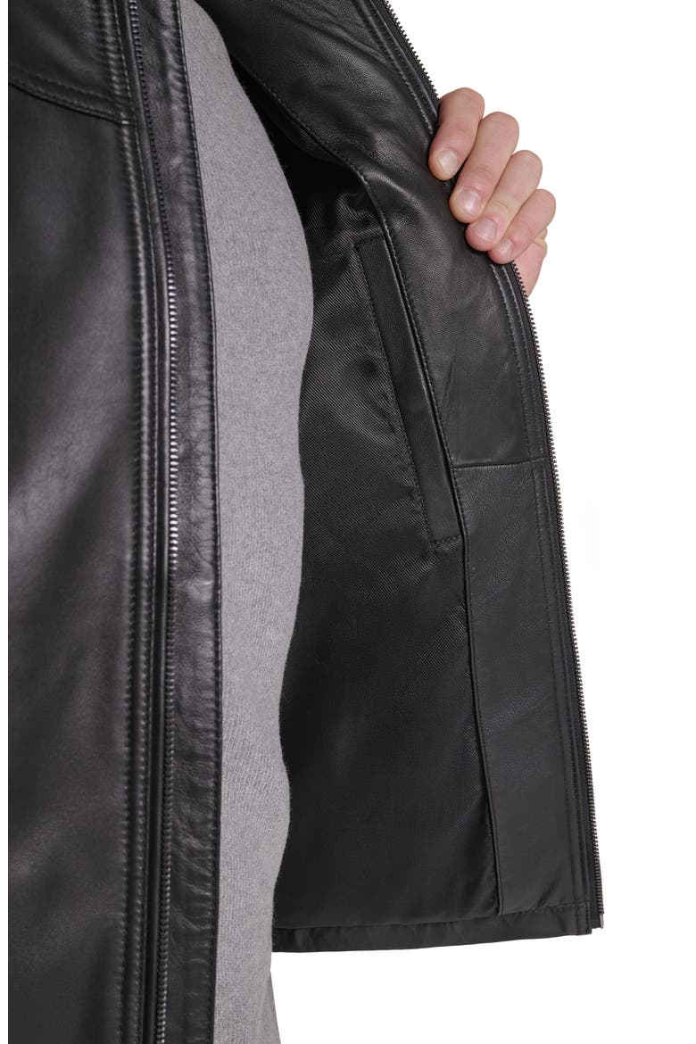 Leather Moto Jacket, Alternate, color, BLACK