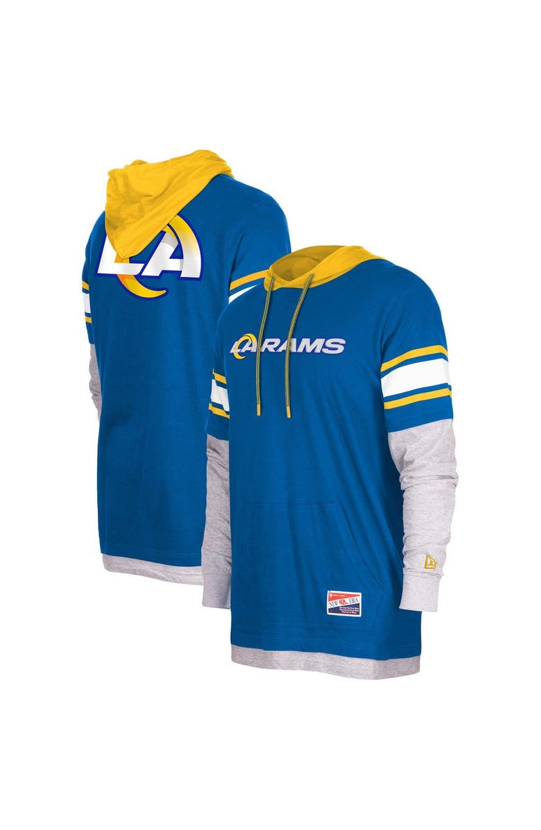 New Era Men's New Era Royal Los Angeles Rams Current Day Long Sleeve Hoodie T-Shirt, Main, color, Royal