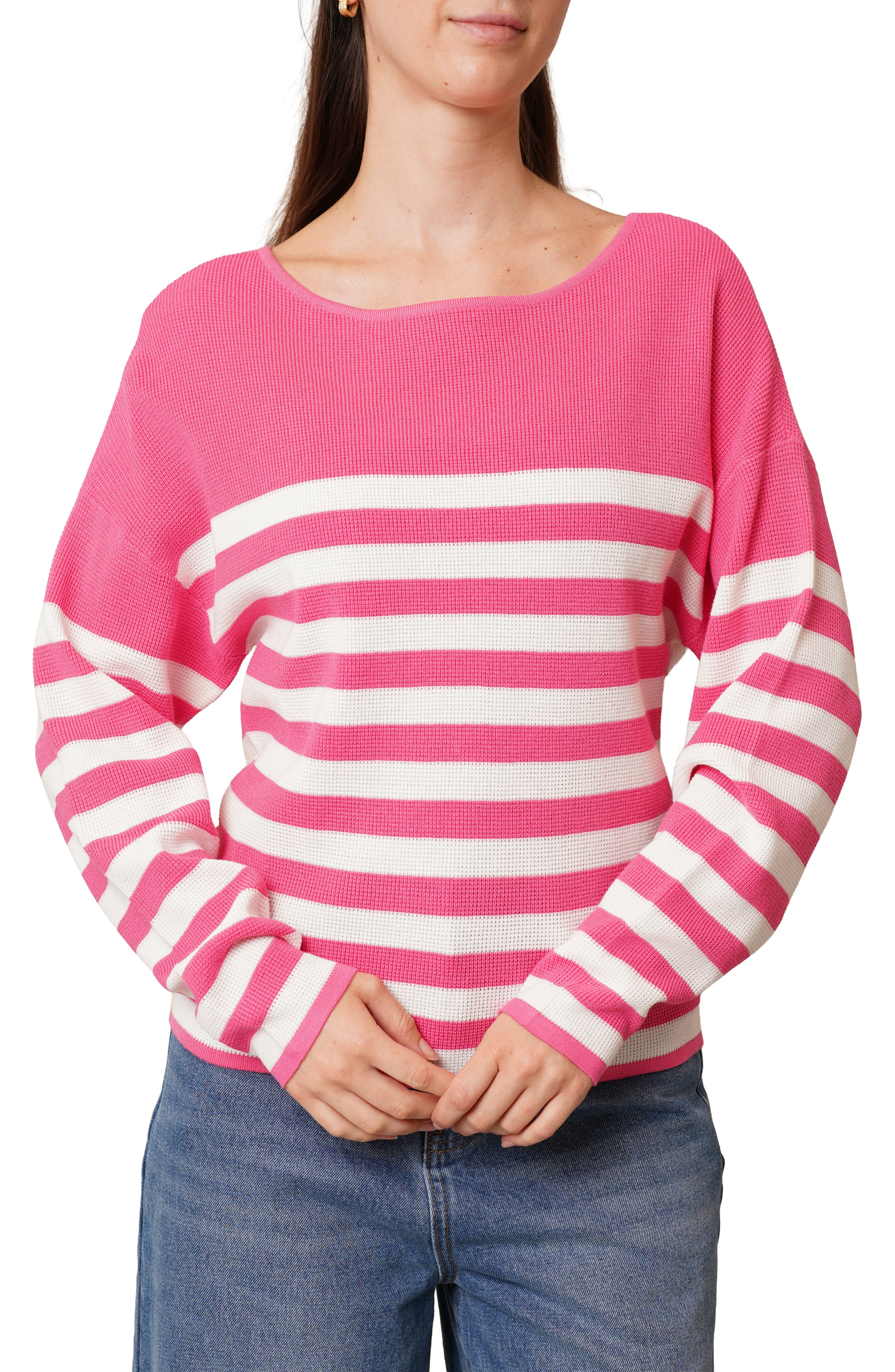 Stripe Waffle Sweater - image 5