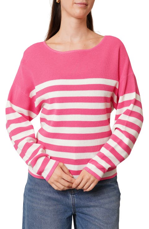 Stripe Waffle Sweater