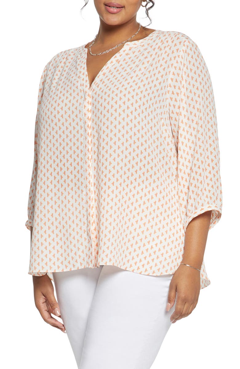 NYDJ Semisheer Pintuck Blouse, Main, color, Chez Geo