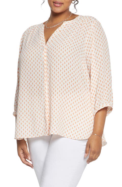 Semisheer Pintuck Blouse (Plus Size)