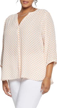 NYDJ Semisheer Pintuck Blouse