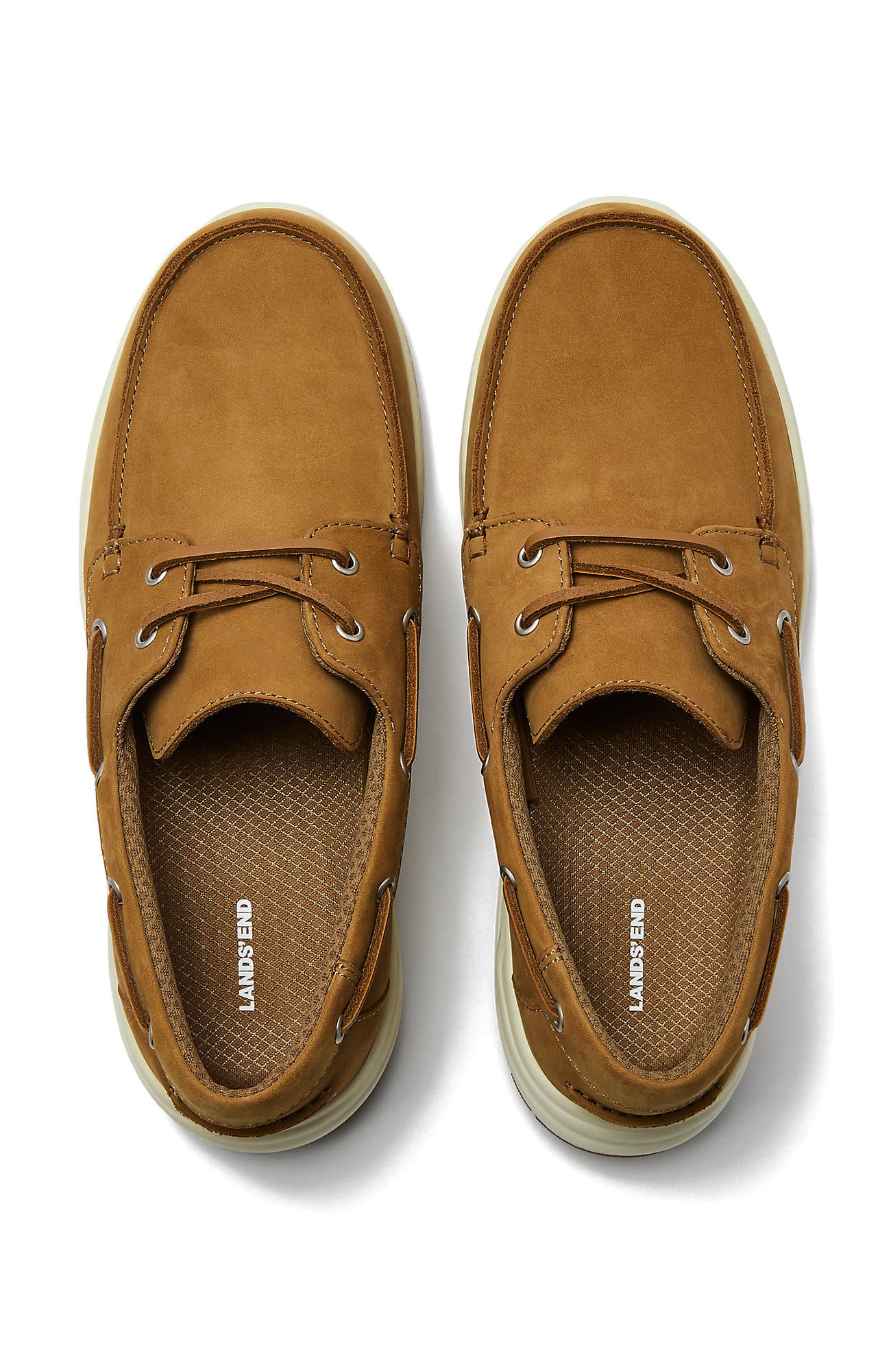 Lands' End Comfort Leather Slip On Boat Shoes, Alternate, color, 