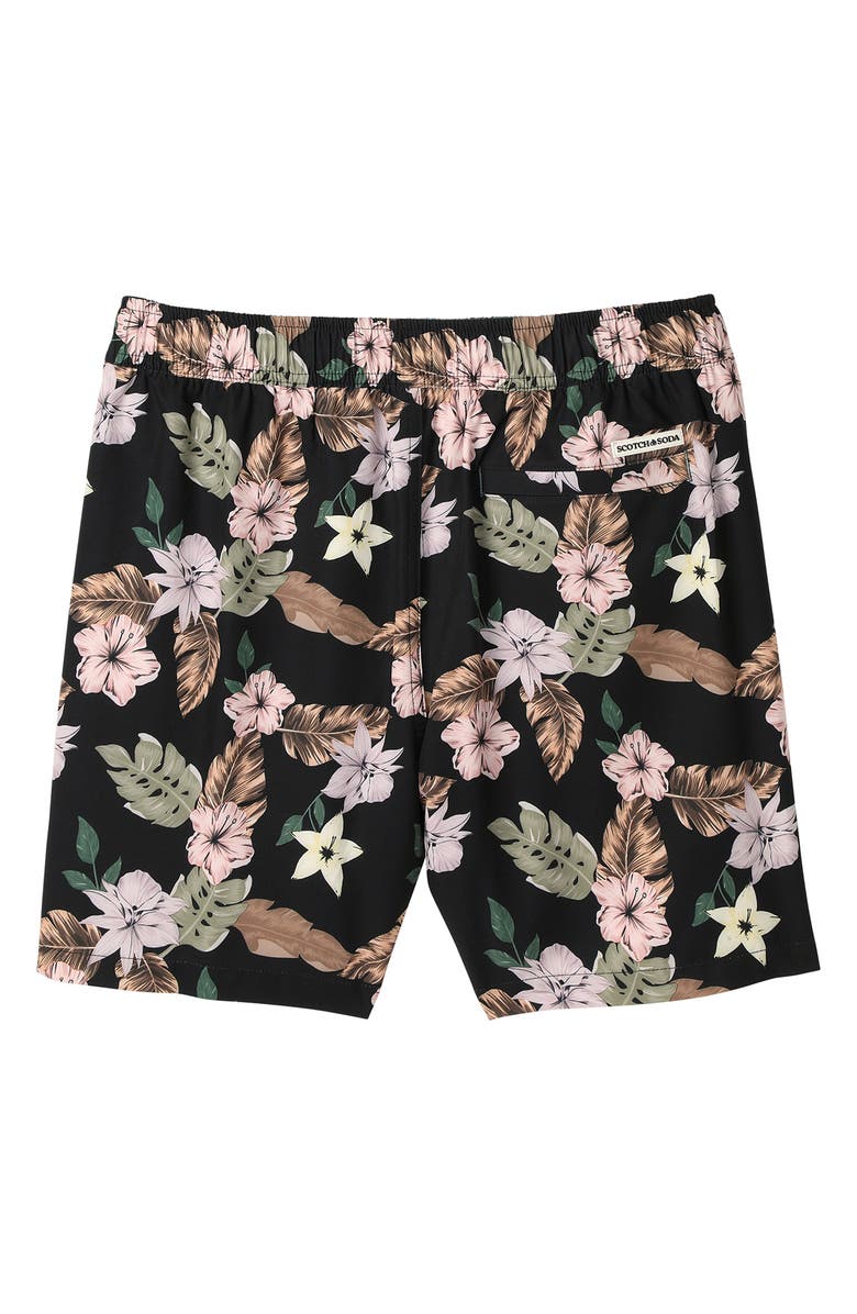 Scotch & Soda Nostalgia Floral Swim Trunks, Alternate, color, Meteorite