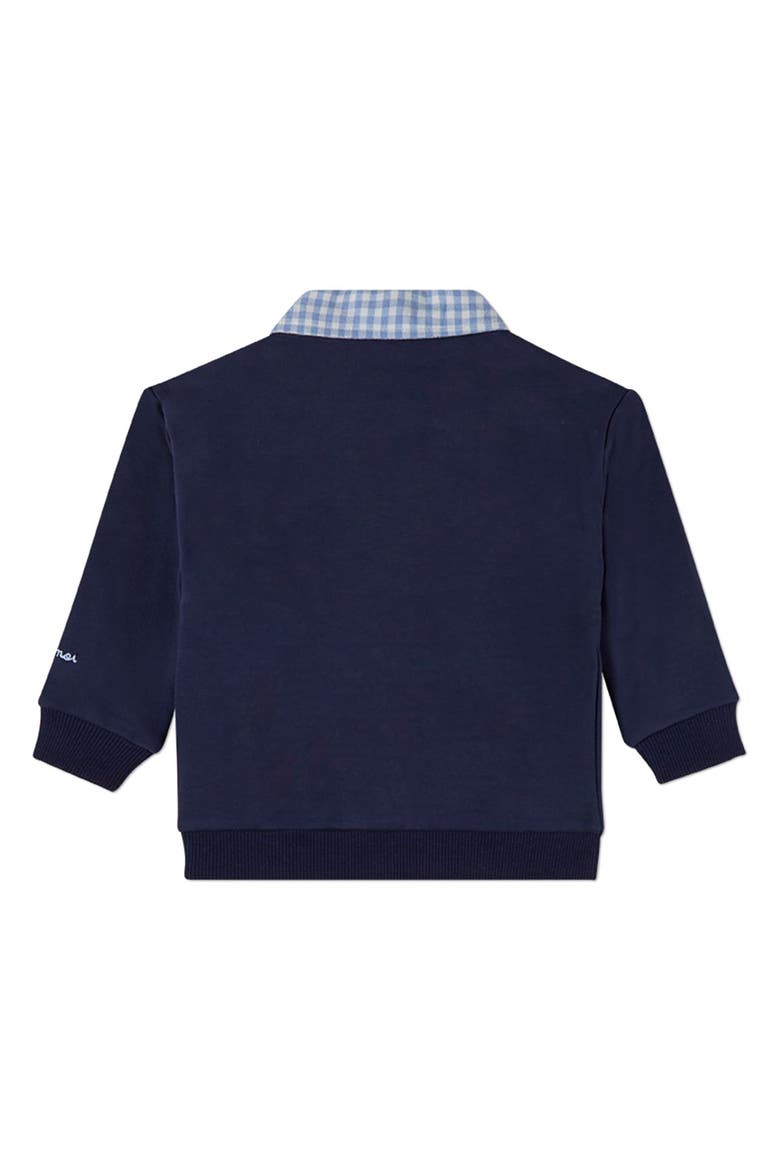 Kid's Gingham-Collared Sweatshirt, Alternate, color, Navy-Blue
