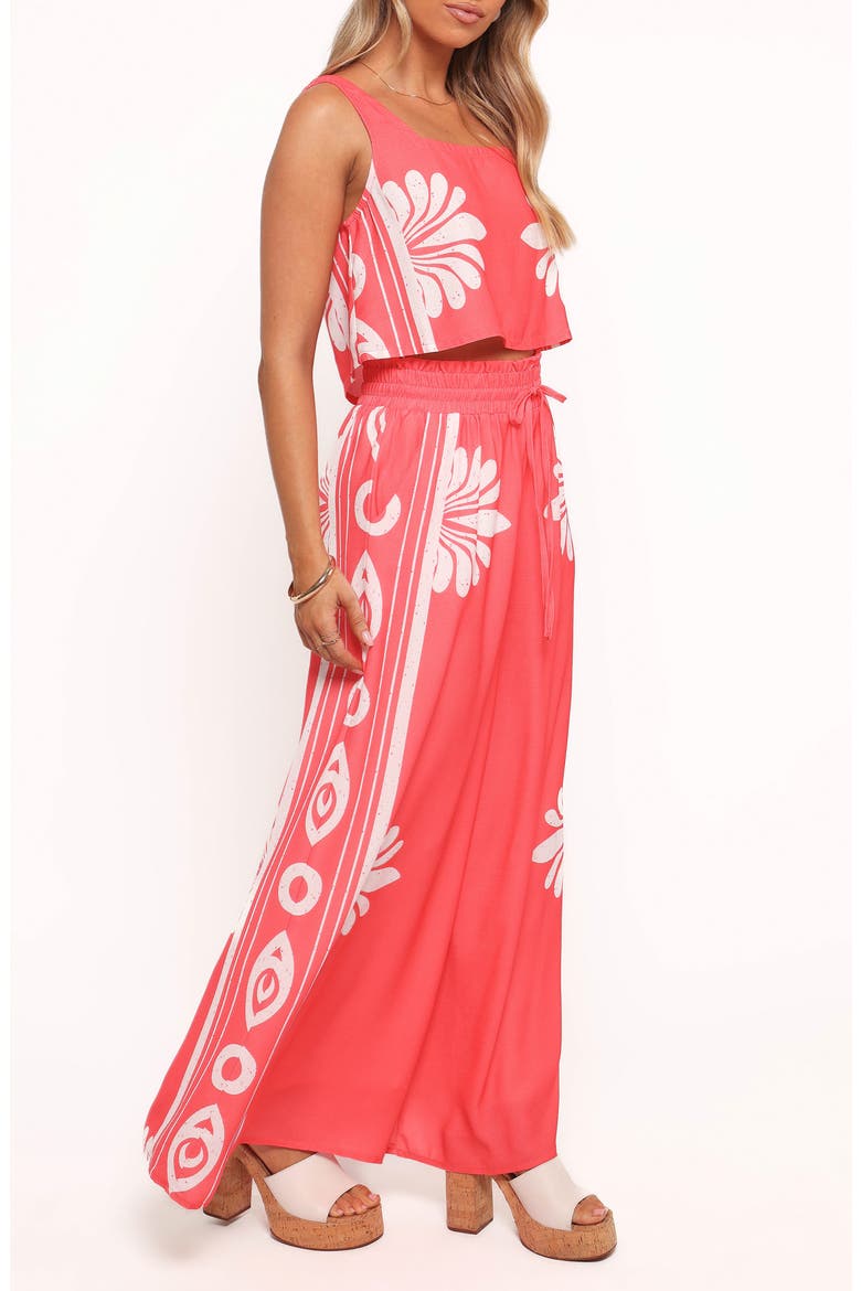 Timothy Linen Blend Square Neck Tank & Wide Leg Pants Set, Alternate, color, CORAL