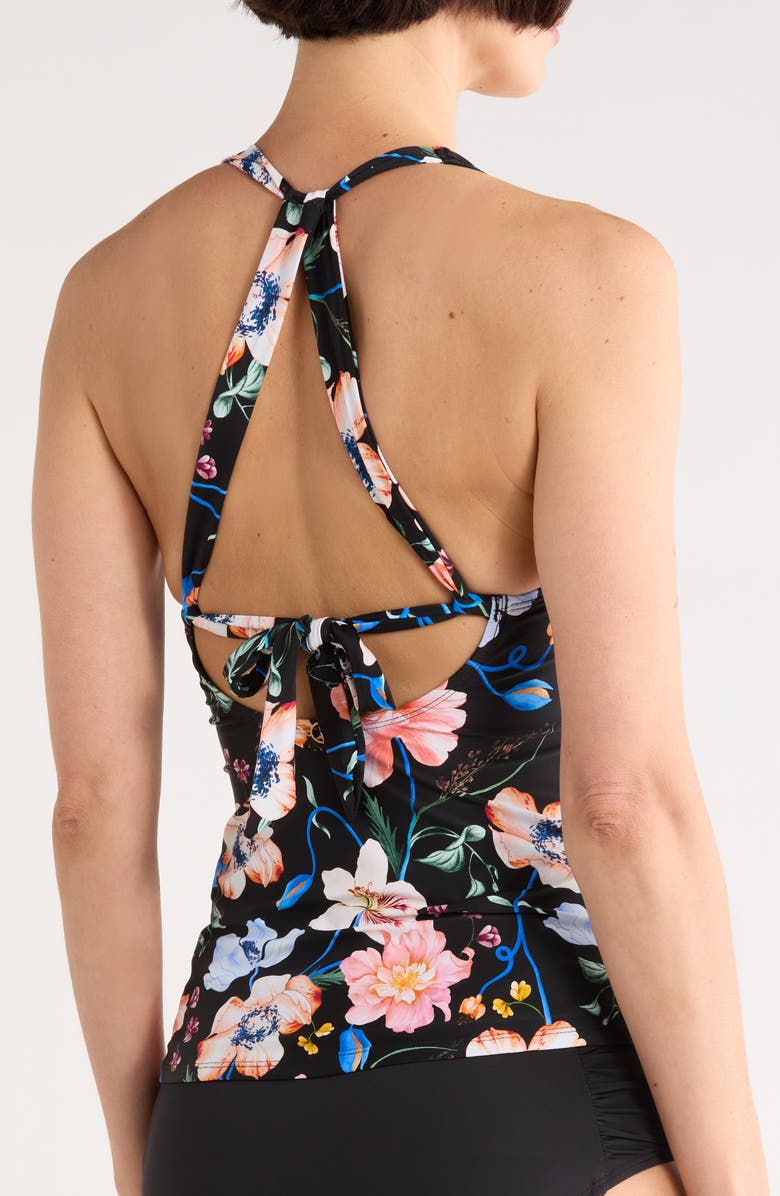 JANTZEN Louise Wrap Underwire Tankini Top, Alternate, color, Black