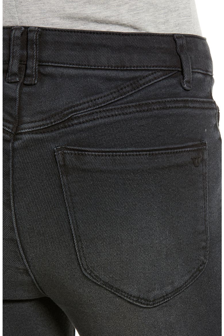 Bennett Skyrise Raw Hem High Waist Stretch Bootcut Jeans, Alternate, color, WASHED BLACK