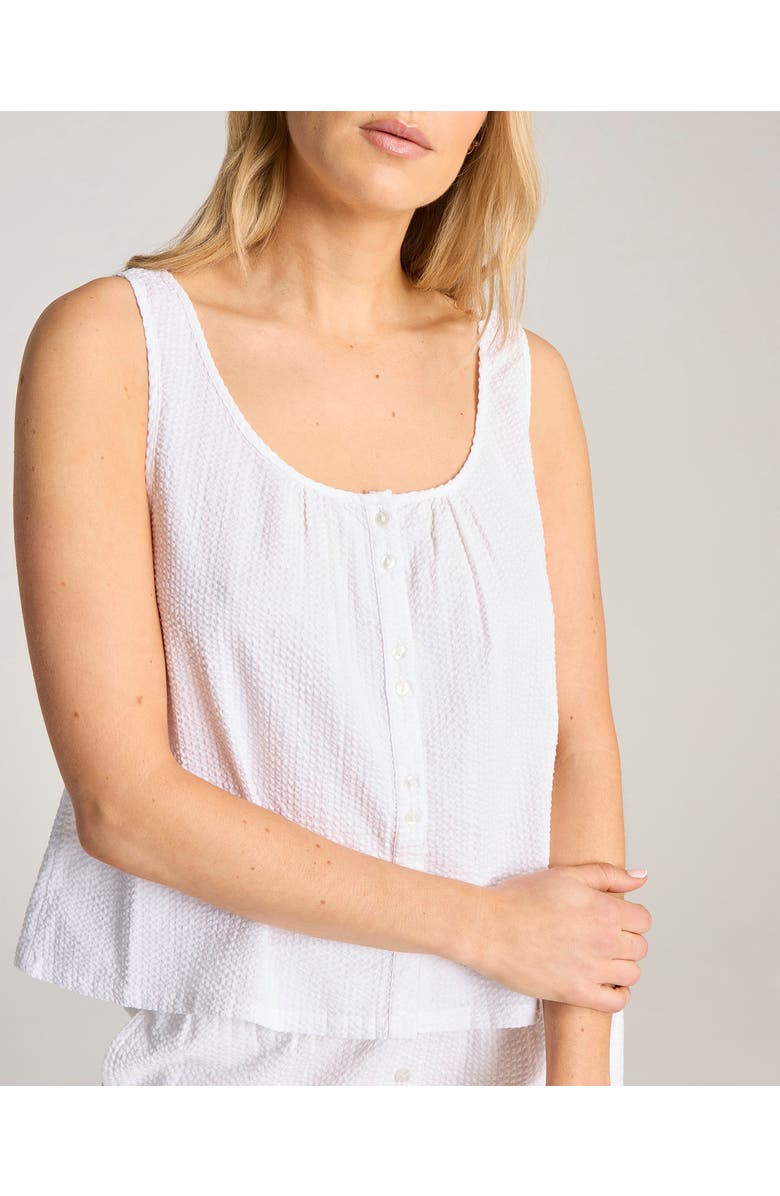 Nudea The Seersucker Button Cami Top, Alternate, color, White