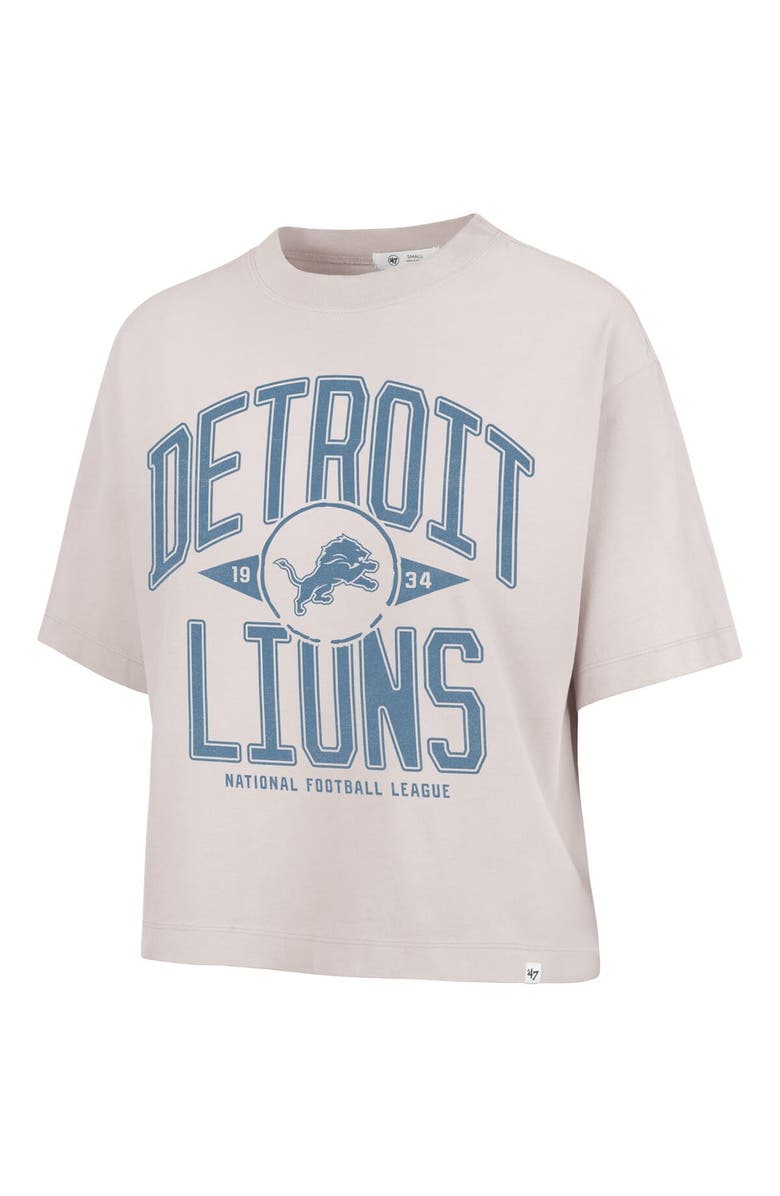 '47 Women's '47 Natural Detroit Lions Cropped Windthrow Ravine T-Shirt, Alternate, color, 