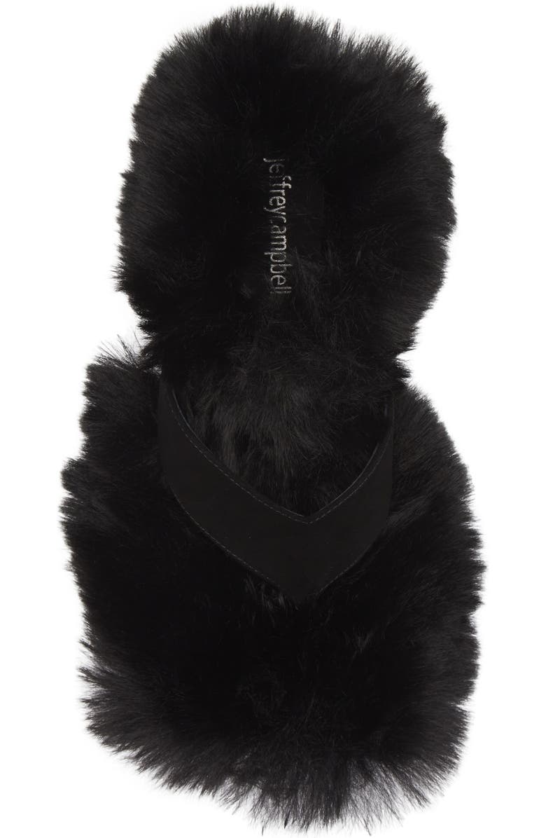 Jeffrey Campbell Fluffed Faux Fur Flip Flop, Alternate, color,