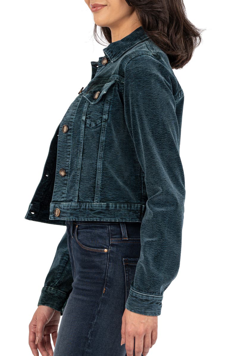 KUT from the Kloth Julie Corduroy Crop Jacket, Alternate, color, Marine