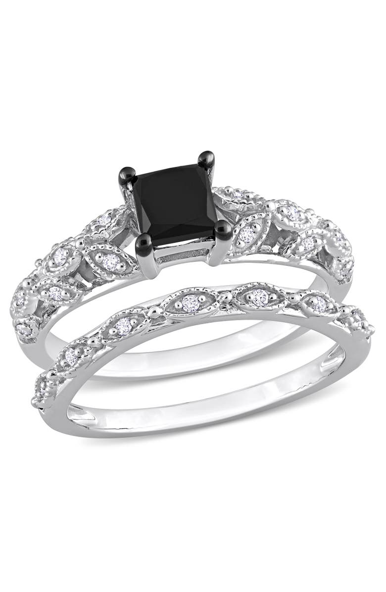Julianna B. Black & White Diamond Vintage Ring Set 14k, Main, color, Diamond
