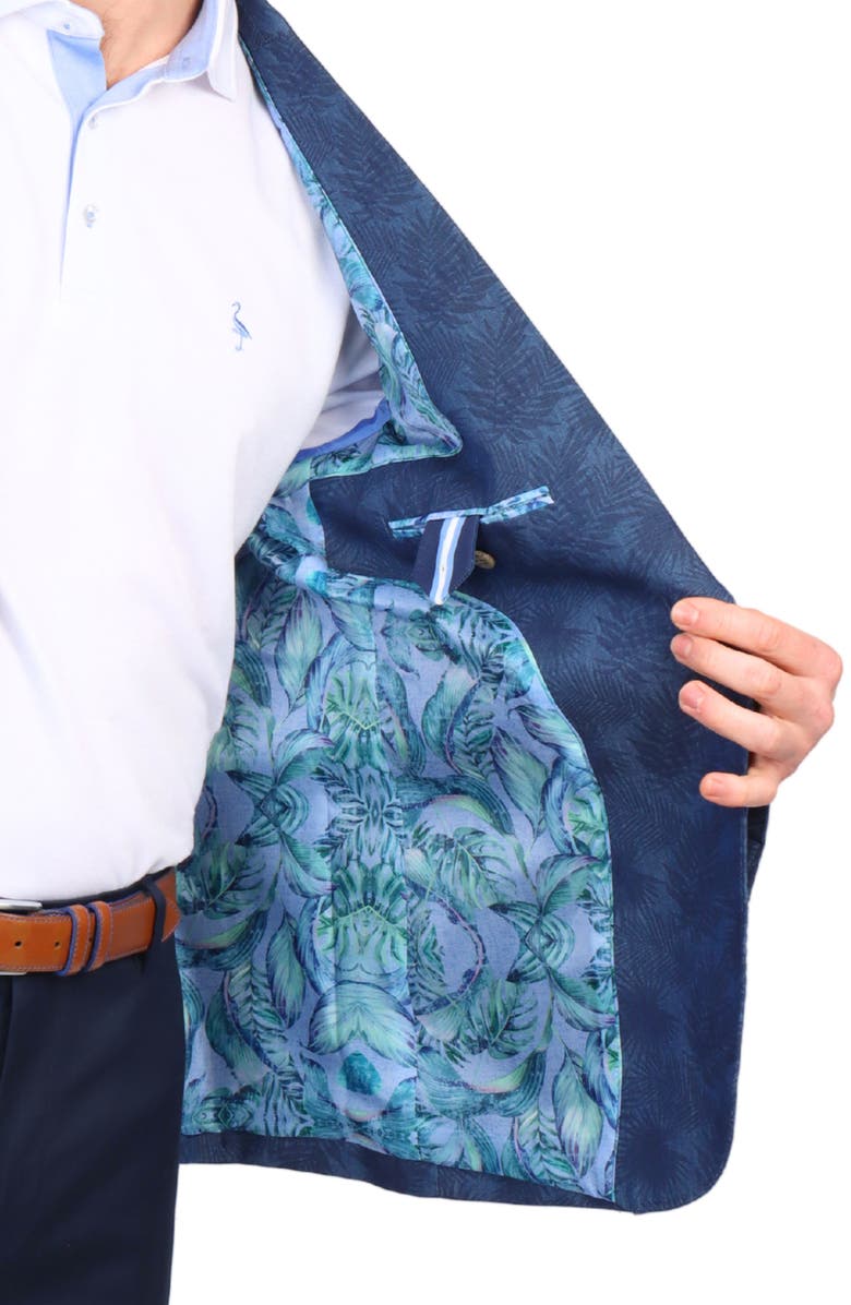 TailorByrd Tropical Print Cotton Sport Coat, Alternate, color, Navy