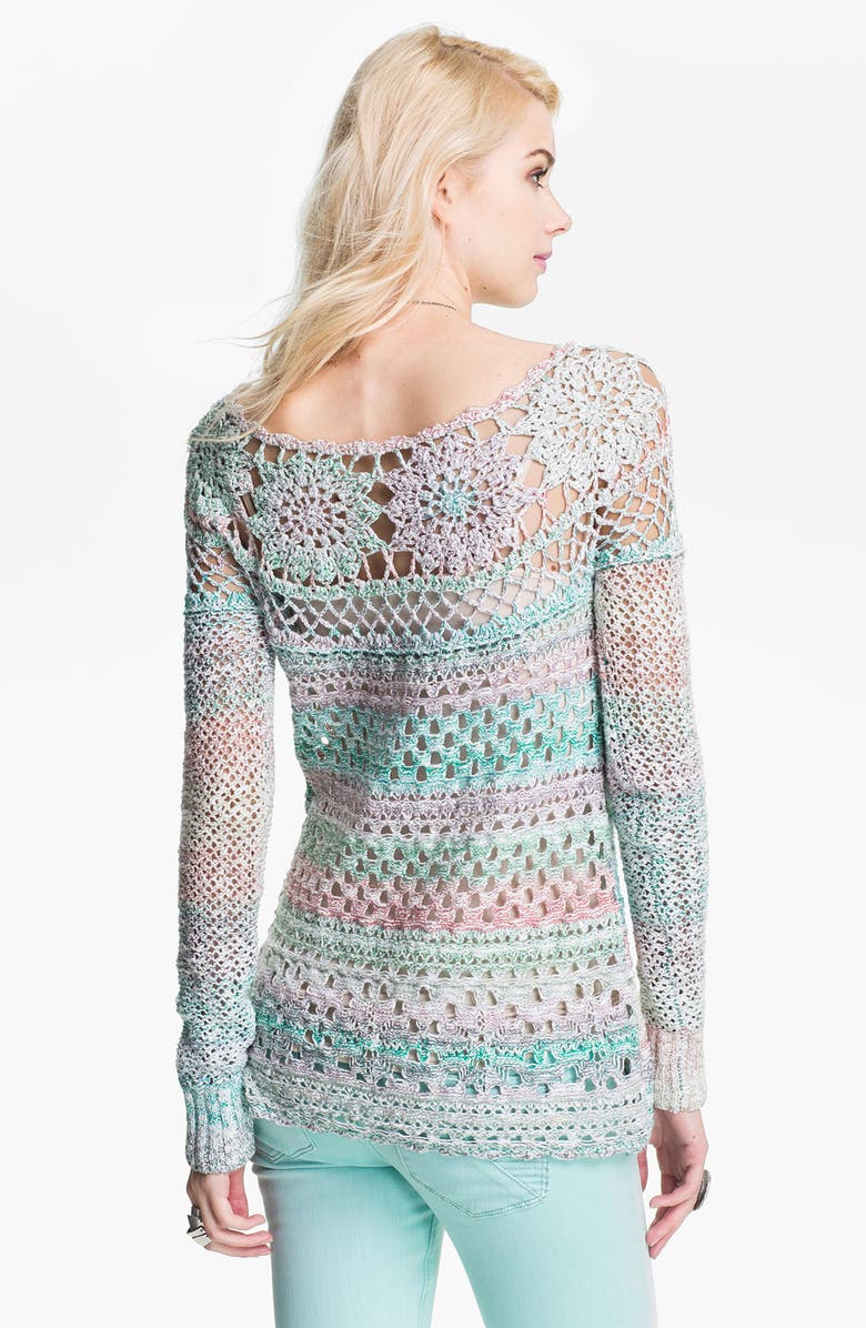 Free People 'Ring of Roses' Crochet Sweater, Alternate, color,