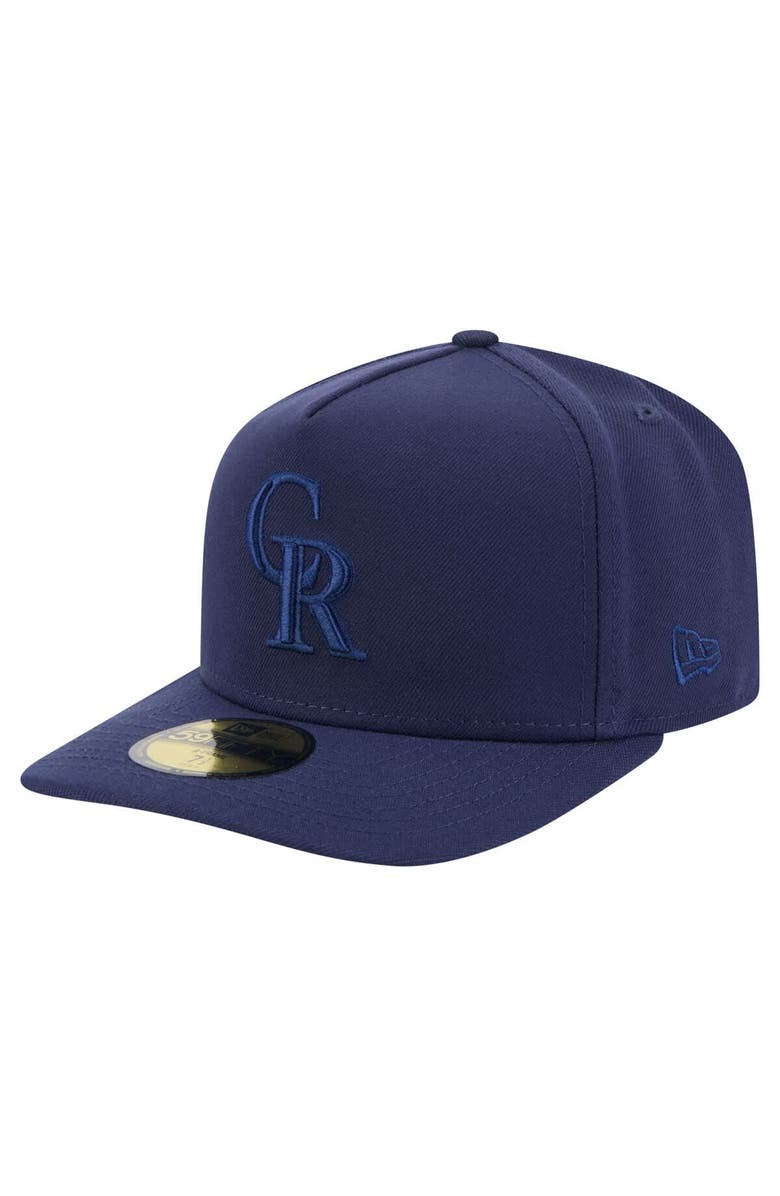 New Era Men's New Era Navy Colorado Rockies Color Pack A-Frame 59FIFTY Fitted Hat, Alternate, color, Navy