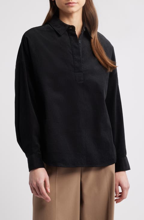 Relaxed Fit Corduroy Popover Shirt