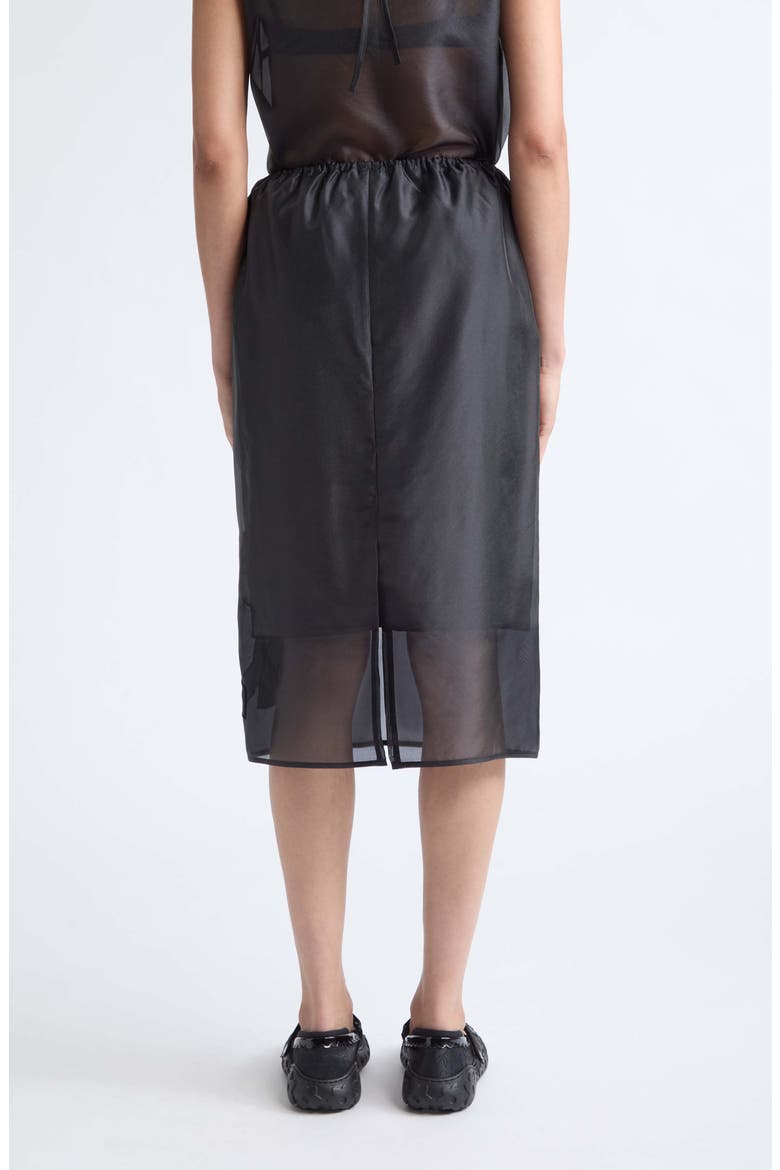 Bria Embroidered Bow Silk Blend Organza Skirt, Alternate, color, BLACK